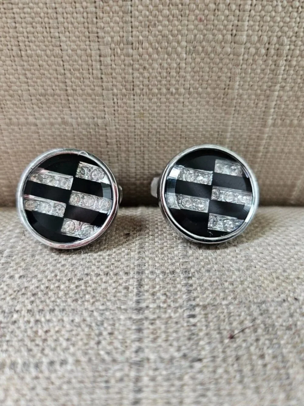 Father Day Gift Cuff lInks Silver/Black Tone Fashion Men Jewelry Round Shape New